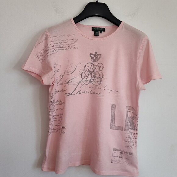Ladies SZ PS R Lauren Jeans Powder Pink T-Shirt - Picture 1 of 4